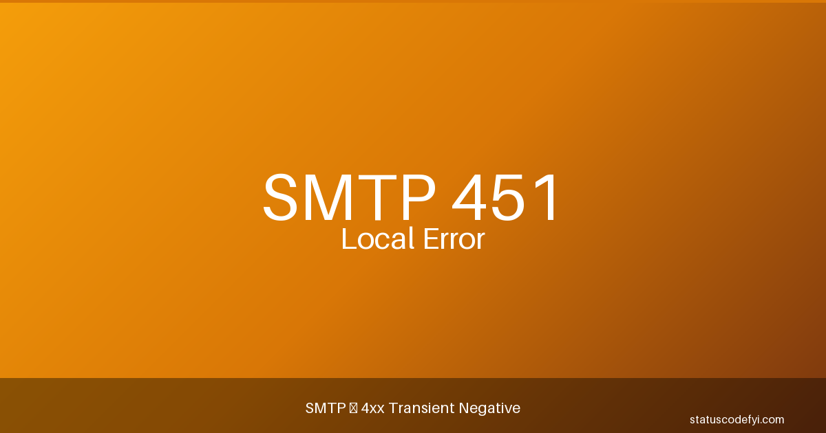 SMTP 451 Local Error — StatusCodeFYI